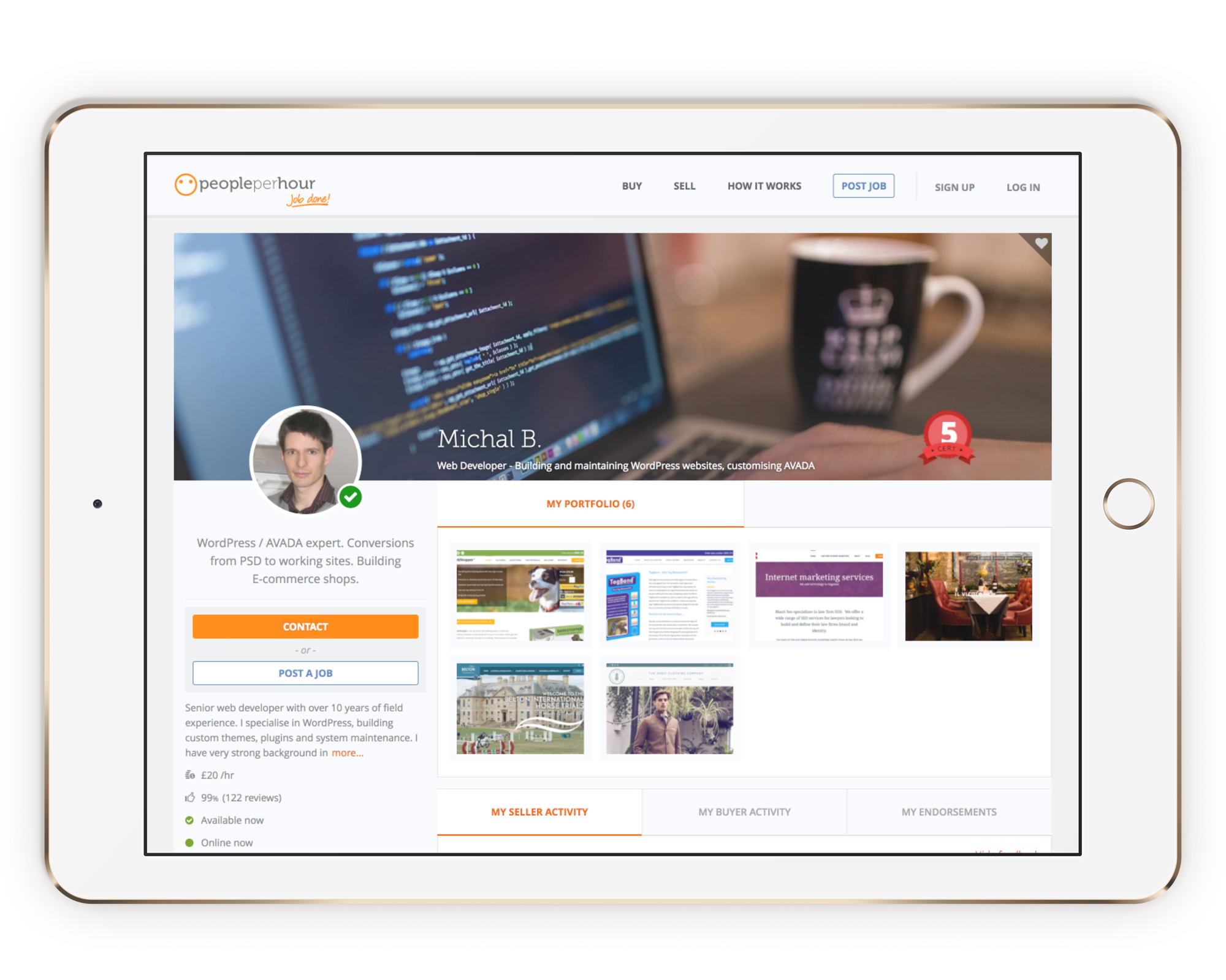 People Per Hour profile screenshot